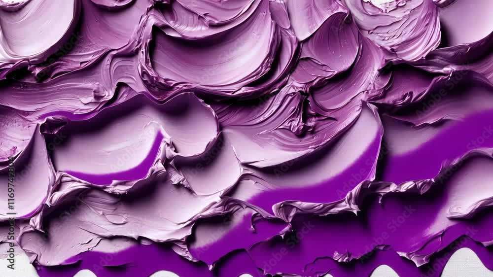 Poster vibrant purple paint texture showing smooth and dynamic layering on canvas