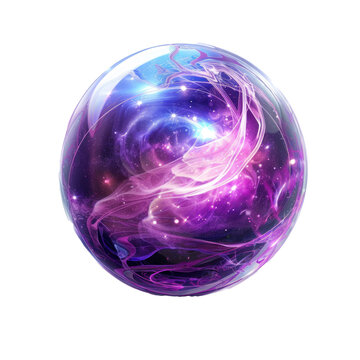 Enchanted crystall ball, future predictor, on transparent background.