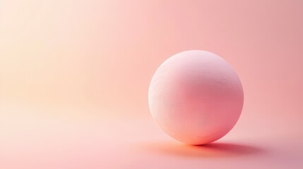 Fototapeta premium A minimalistic planetary model featuring soft pastel orange and pink hues set against a gradient background.