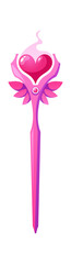 Magic staff with heart crystal