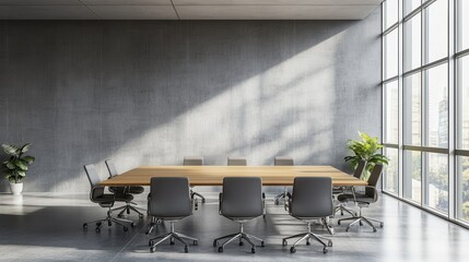 A modern conference room featuring a large screen with an active video call, where a diverse team is engaged in a project discussion.