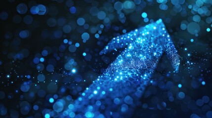 The growth of polygonal arrows looks like a constellation, an AI generated image
