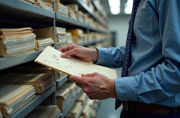 Searching through archived documents in a storage facility