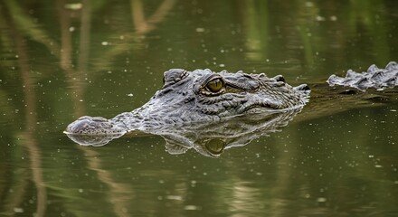 Obraz premium Close-up of a Crocodile's Head