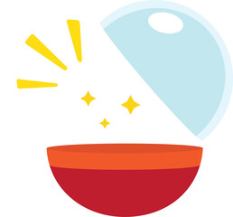 Opened Gashapon, toy Plastic Capsule icon.