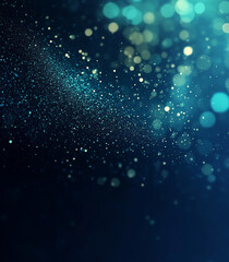 Dark blue and teal lime gradient ombre blend. Bright metallic textures and shimmering glitter effects. Noise grain mesh background.