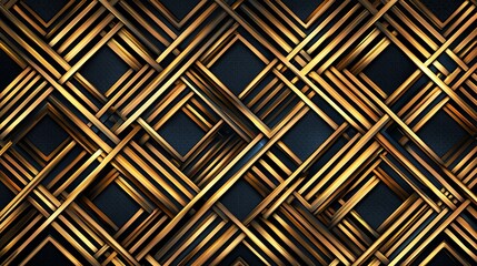 Abstract gold and black geometric pattern.