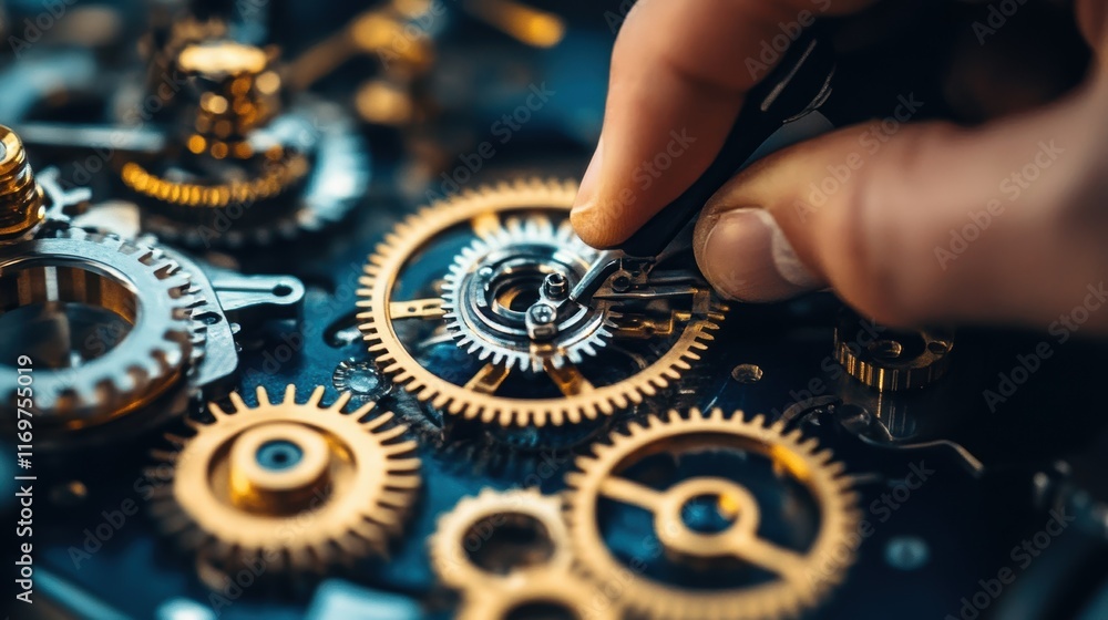 Poster a closeup of hands assembling parts with precision and care highlighting the skill and attention to 
