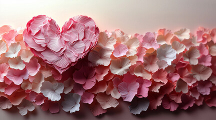 Obraz premium 3d valentine background with empty space for text. pink and white