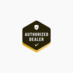 Authorized dealer label design element vector. Best Authorized dealer label for service design element. Authorized dealer sign vector for reliable service design.