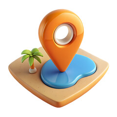 3D Destination Marker with a Glowing Pin