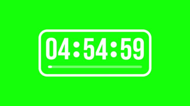5 minutes countdown timer animation. 4K Video
