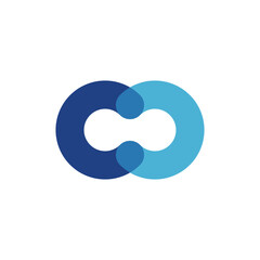 Logo circle blue unique design with blank background