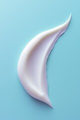 Fototapeta premium Minimal beauty product photography featuring pearl-toned cream formula with elegant curved shape