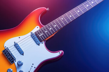 vibrant electric guitar with dynamic colors and design