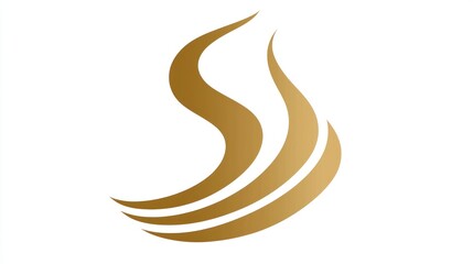 Elegant Golden Swoosh Abstract Logo Design