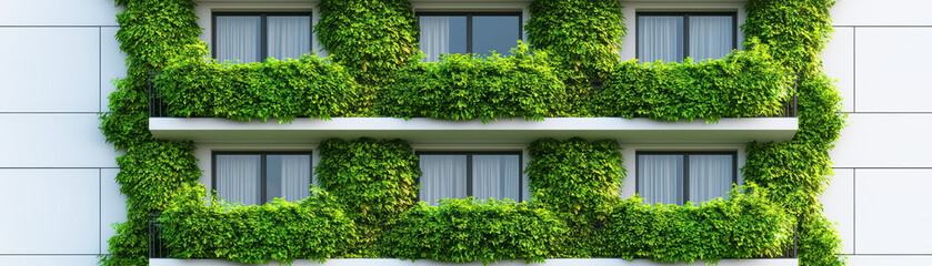 close up of solar powered building with green foliage