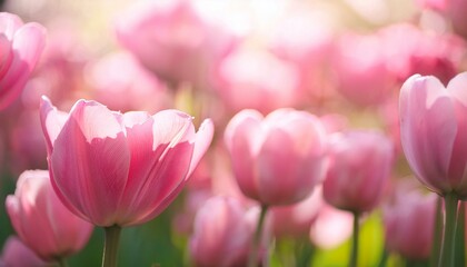 Obraz premium soft blured photography of a pink tulips
