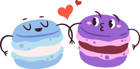 Macaroon Characters Lovely Couple