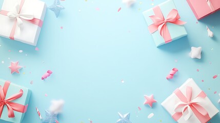 Pastel Presents and Confetti Celebrate Joyfully