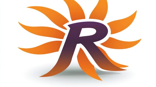 Vibrant Sunburst 'R' Logo Design