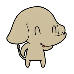 Fototapeta premium Cute Cartoon Baby Elephant