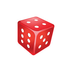 Red dice on transparent background vector illustration