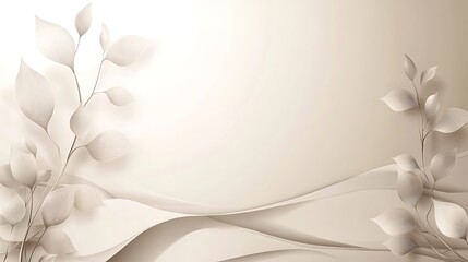 Elegant Beige Leaves Abstract Background Design