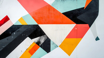 Modern Abstract Art with Geometric Shapes and Bold Colors