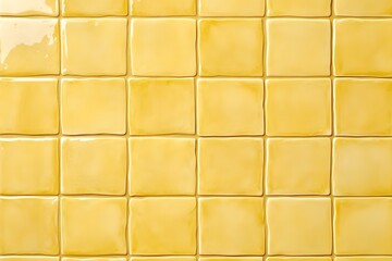Fototapeta premium Grid of Pale Yellow Glossy Square Tiles