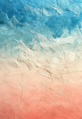 Fototapeta premium Blue and coral gradient blending into mint and beige tones. Subtle metallic shimmer and soft grainy effects.