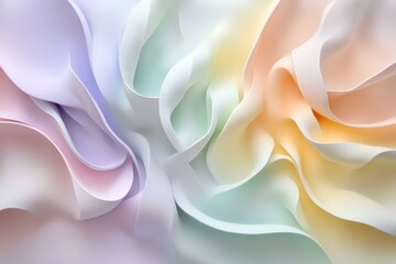 Obraz premium Abstract pastel-colored flowing fabric, creating a soft, dreamy, and visually appealing image.