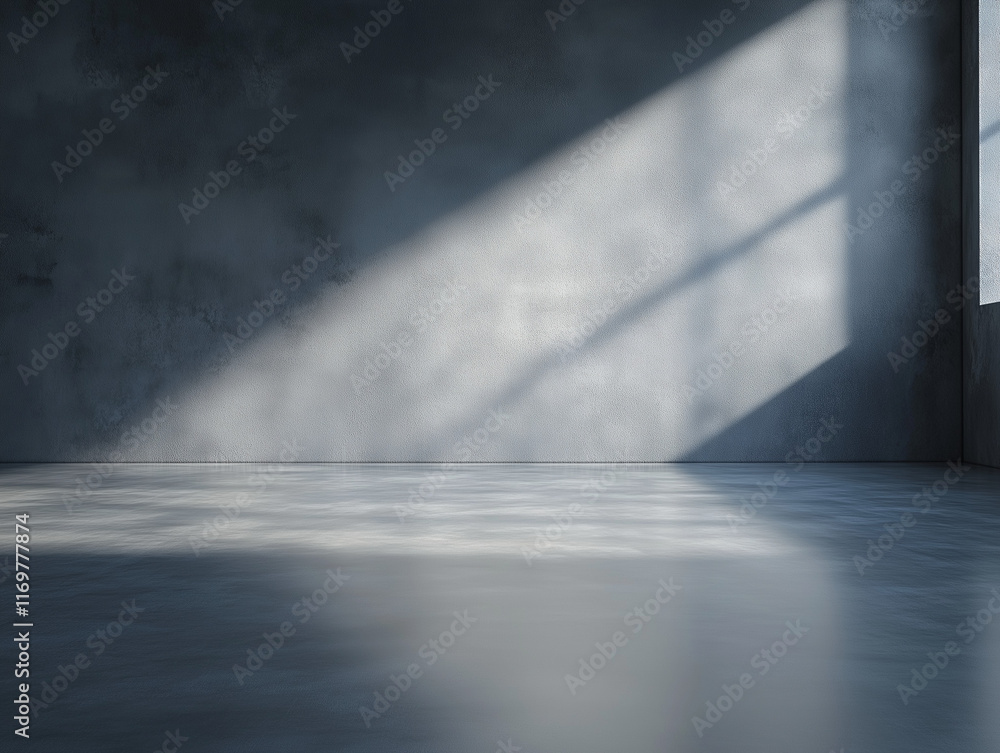 Poster a gray studio room with soft lighting serves as a backdrop for product display in this stock photo
