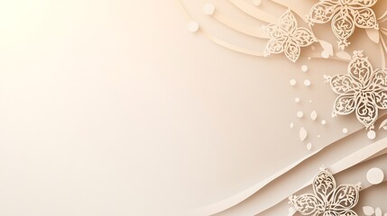 Fototapeta premium Elegant Beige Paper Flowers Design Background