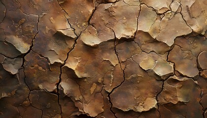 Cracked and Textured Brown Surface