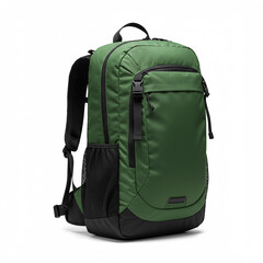 Naklejka premium Green Backpack Travel Bag Hiking Rucksack Outdoor Gear School Bag College Backpack Casual Daypack