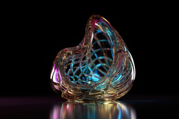Fototapeta premium Crystal Sculpture with Rainbow Reflections, Abstract Art