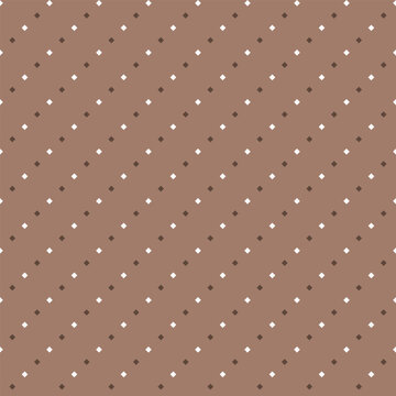 Seamless mocha brown and white basic square dots textile pattern vector