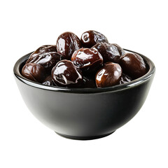 Delicious Dates in Black Bowl Healthy Snack Sweet Treat Food Photography