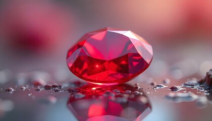 Radiant Ruby Gem: A Sparkling Jewel in Dramatic Light