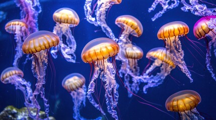 Ethereal Jellyfish in Vibrant Underwater Scene
