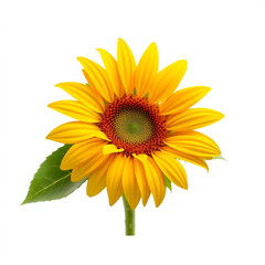 Beautiful sunflower, with isolated on white background 