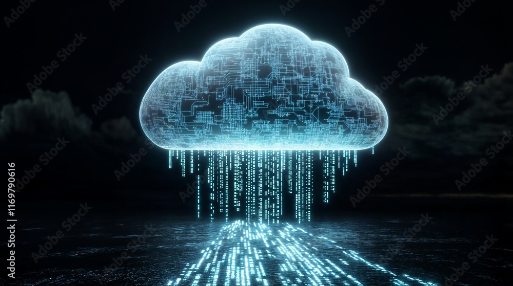 Poster cloud computing electronic circuit data raining transferring information technology