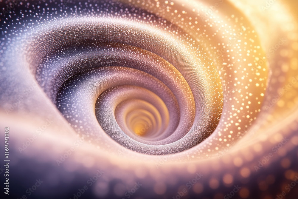 Aufkleber abstract swirling vortex of golden and silver particles, creating a mesmerizing and dreamy tunnel ef