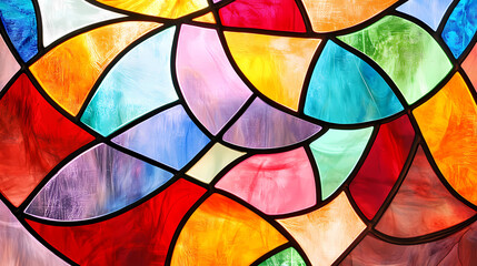Fototapeta premium Elegant Stained Glass Window Pattern with Colorful Reflections