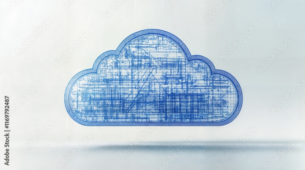 Poster cloud computing technology connecting complex network infrastructure
