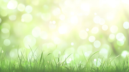 Obraz premium Gentle Light and Bokeh Over Vibrant Green Grass