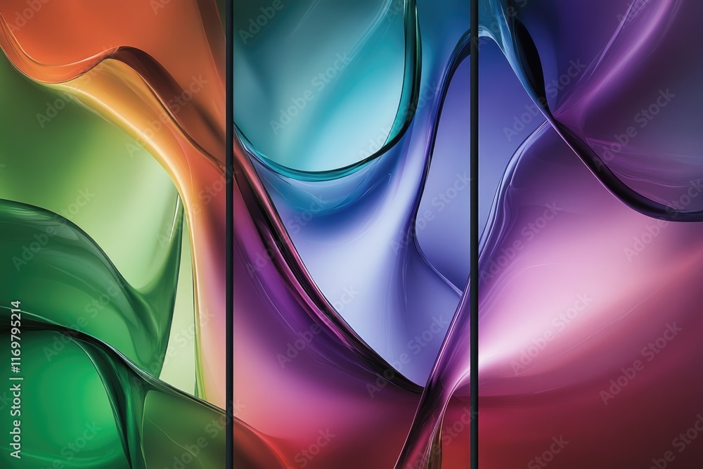 Poster abstract art featuring vibrant, flowing colors creating a dynamic, mesmerizing visual experience.