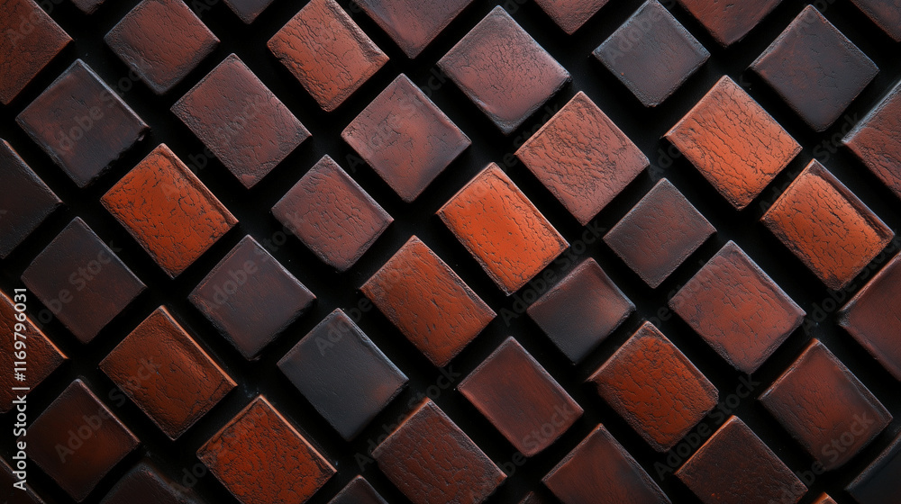 Poster architectural bricks with unique patterns displayed on a minimalist background, symbolizing innovati