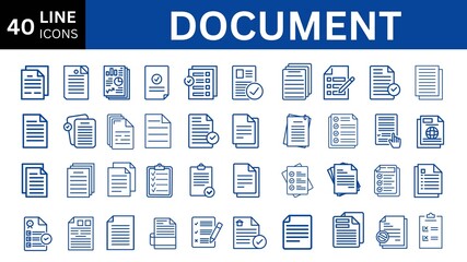 Document Line Editable Icons set.